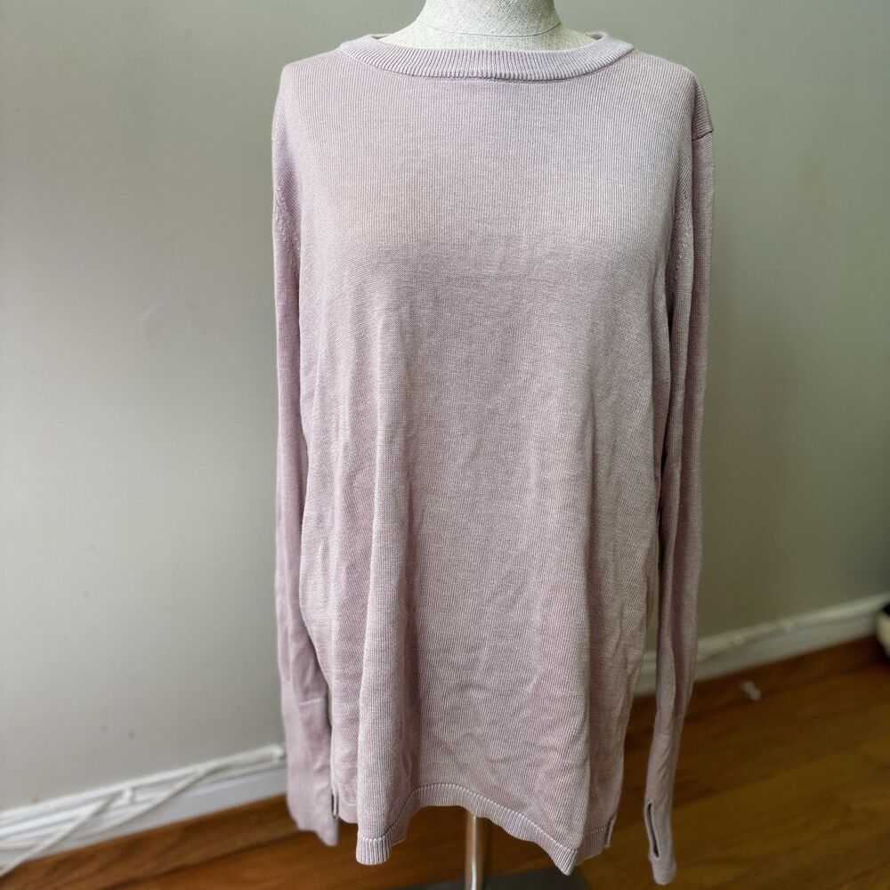 Lululemon Bring It Backbend Sweater Porcelain Pink Cashmere P2P 21” Sz 4 FLAWED